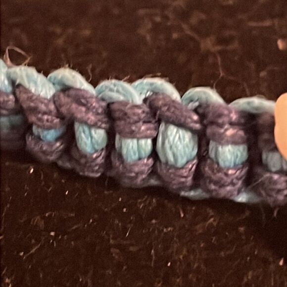 8” two tone adjustable woven cord bracelet w/14.7mm x 10.52mm real shark tooth - Picture 8 of 12